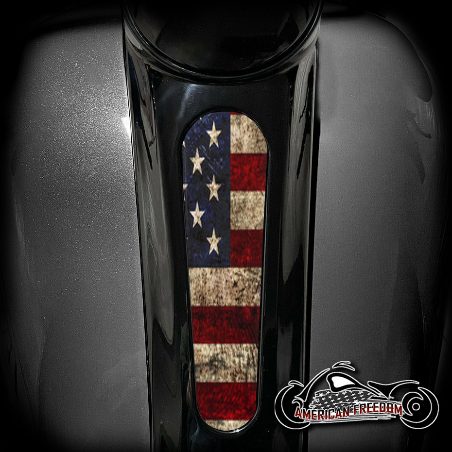 Harley 8 Inch Dash Insert - Distressed Flag